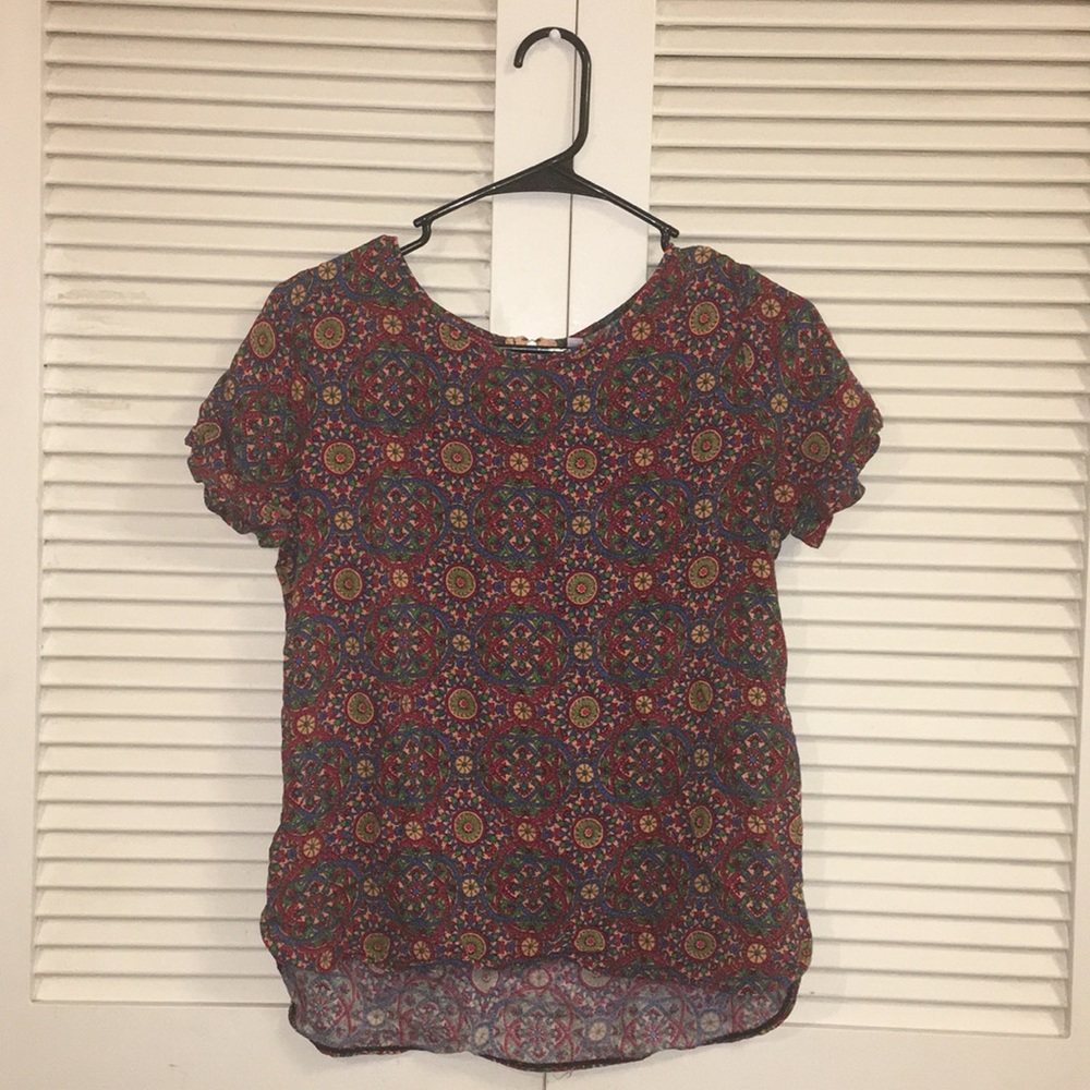 Colorful Pattern - Short Sleeved Top